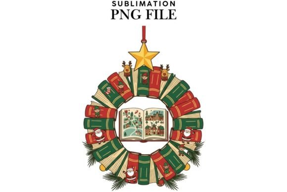 Bookish Christmas PNG: Festive Illustrations for T-Shirts
