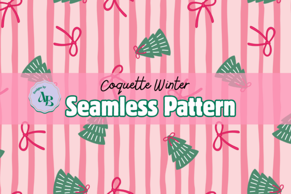 Coquette Girly Christmas Pattern: Festive Illustrations