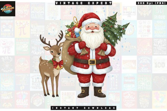 Cozy Santa & Reindeer: Festive Illustrations