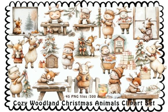 Cozy Woodland Christmas Animals Clipart Review