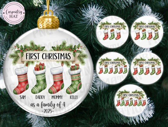 First Christmas Family Ornament PNG Review