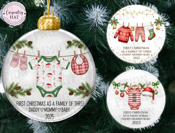 First Christmas Ornament PNG: Illustrations