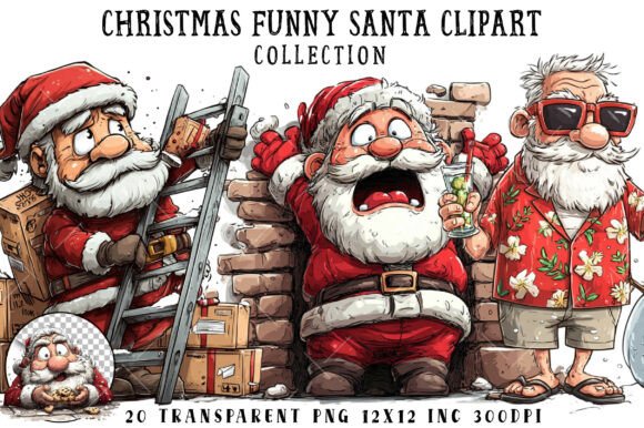 Funny Santa Clipart for Festive Illustrations