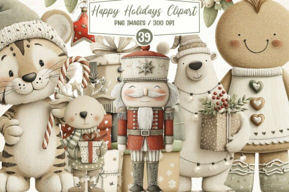 Happy Holidays Christmas Clipart & Illustrations Review