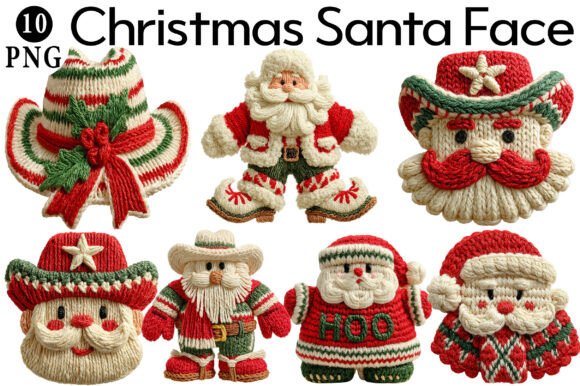 Howdy Christmas Santa Latch Hook Crochet Illustrations