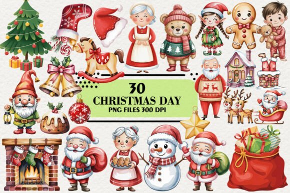 Kawaii Christmas Clipart: Cute Illustrations