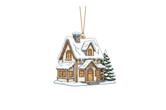 Ornate Christmas Ornament Featuring Illustrations