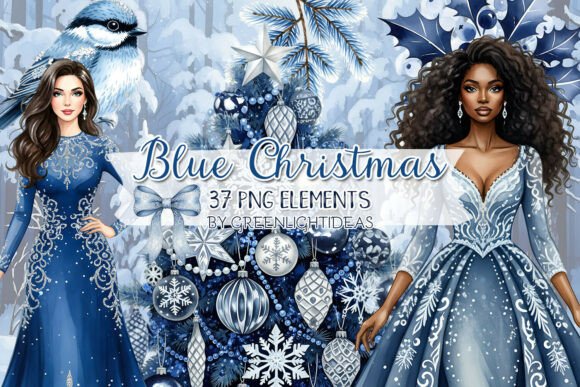 Review: Blue Winter Christmas Clipart PNG Bundle
