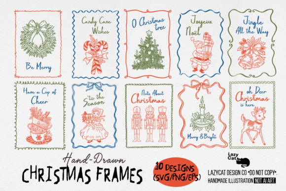 Review: Christmas Frame Hand-drawn SVG Bundle Illustrations