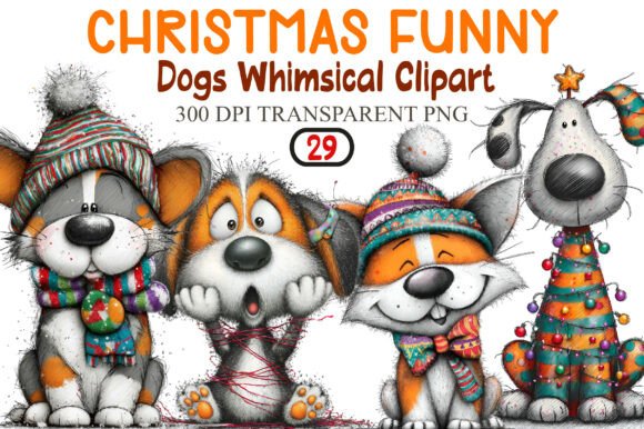 Review: Christmas Funny Dogs Whimsical Clipart Illustrations