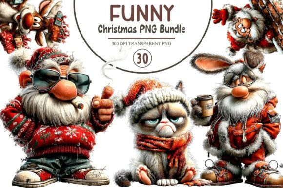 Review: Funny Christmas PNG Bundle for Stitchers