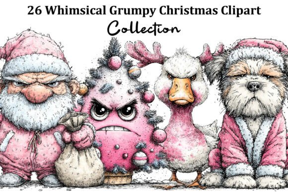 Review: Whimsical Grumpy Christmas Clipart for Embroidery