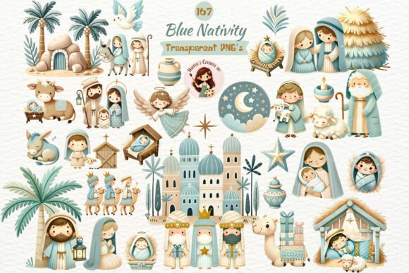 Watercolor Cute Christmas Nativity PNG Review