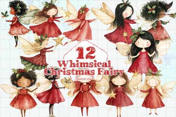 Whimsical Christmas Fairy PNG for Illustrations